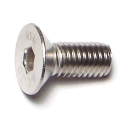 Midwest Fastener M5-0.80 Socket Head Cap Screw, Flat, Plain Stainless Steel, 12 mm Length, 12 PK 77042